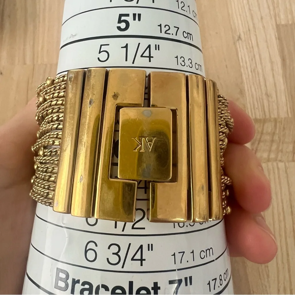 Anne Klein ladies gold tone multi strand bracelet watch NEW BATTERY